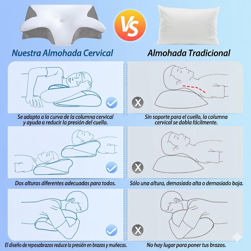 Almohada Ergonómica de Espuma Viscoelástica