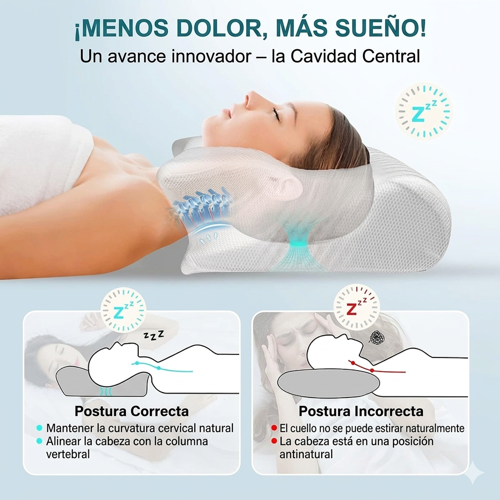 Almohada Ergonómica de Espuma Viscoelástica