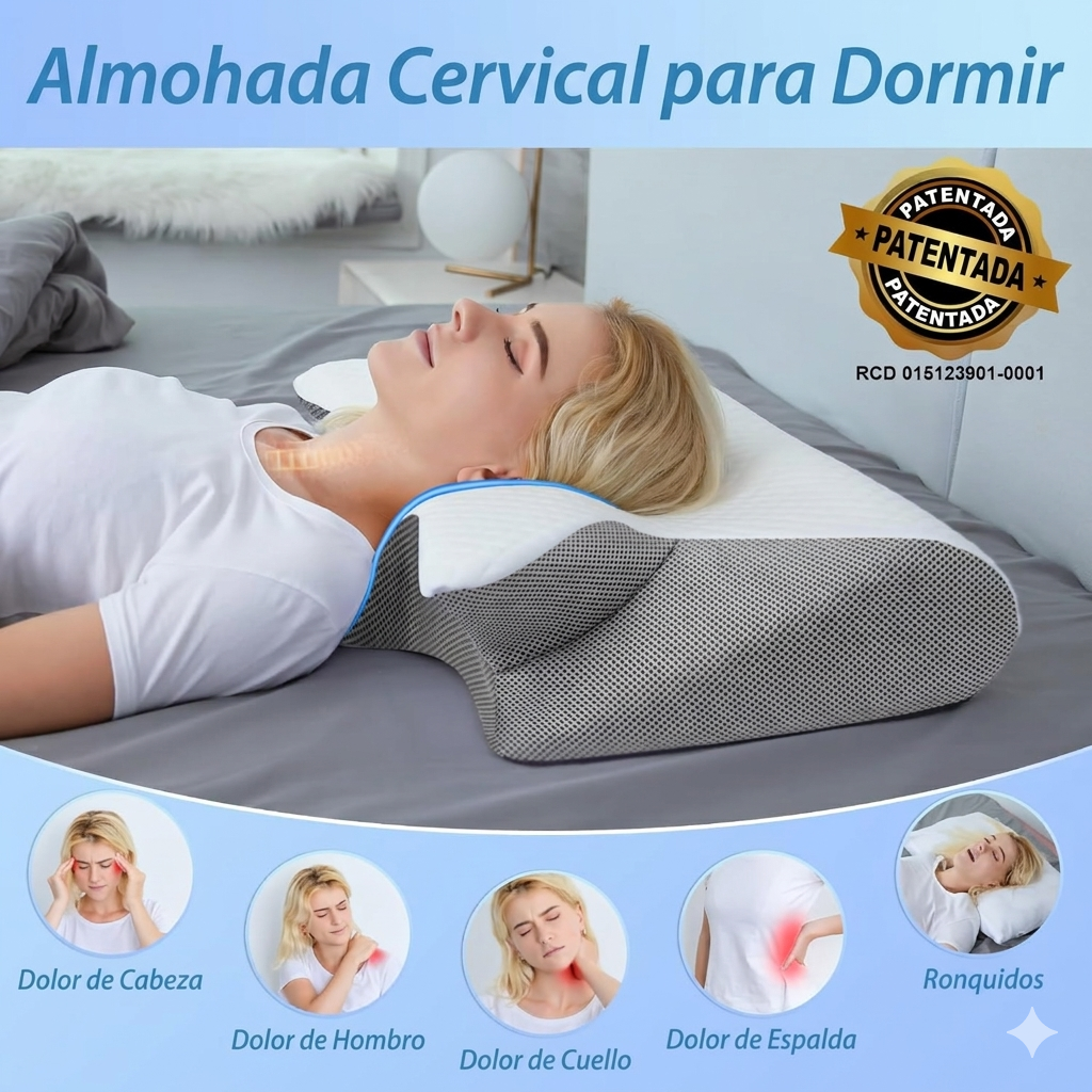 Almohada Ergonómica de Espuma Viscoelástica