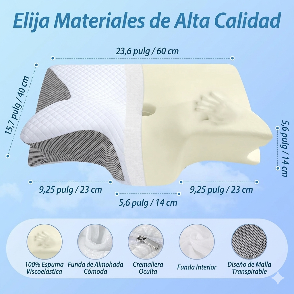 Almohada Ergonómica de Espuma Viscoelástica